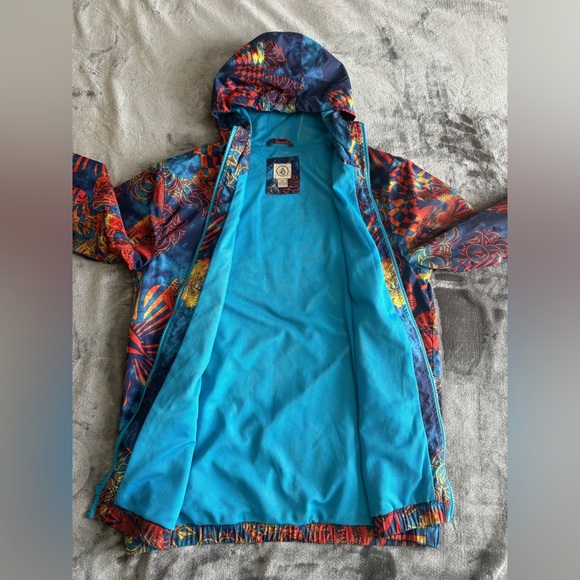 Volcom Forwarder Jacket Blue All Over Print Hoodie Mens Size S Skateboard Grunge - Picture 6 of 9